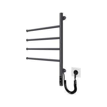 Elektrisk drejelig håndklædetørrer VEER 50W/230V 60x44,5 cm rustfrit stål/sort