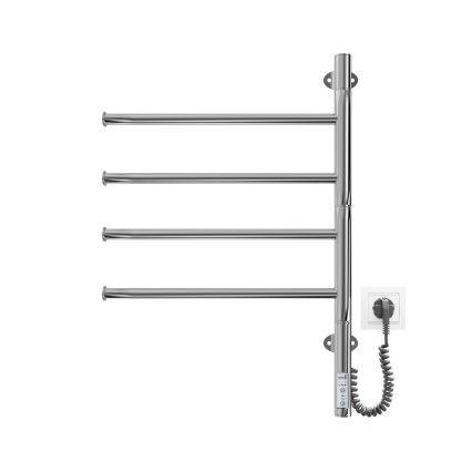 Elektrisk svingbar håndklædetørrer VEER 50W/230V 62,5x44,5 cm rustfrit stål/blank krom