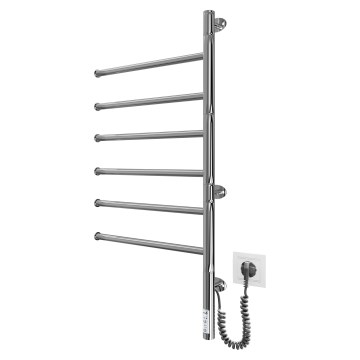 Elektrisk drejelig håndklædetørrer VEER 80W/230V 82,5x44,5 cm rustfrit stål/blank krom