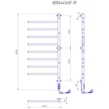 Elektrisk roterende håndklædetørrer VEER 95W/230V 100x44,5 cm rustfrit stål/sort