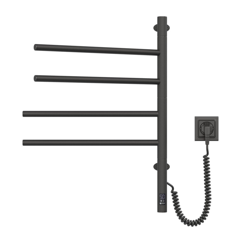 Elektrisk håndklædeholder m. termostat drejelig ARABESQUE 150W/230V 64,6 cm IP44 sort