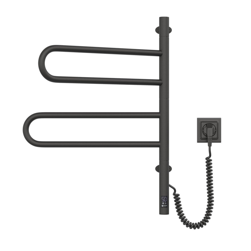 Elektrisk håndklædeholder m. termostat drejelig FOUETTE 128W/230V 64,6 cm IP44 sort