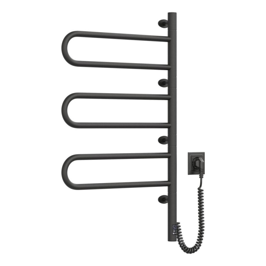 Elektrisk håndklædeholder m. termostat drejelig FOUETTE 185W/230V 81,8 cm IP44 sort