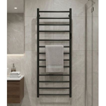 Elektrisk håndklædetørrer 45x132 cm 180W rustfrit stål/sort