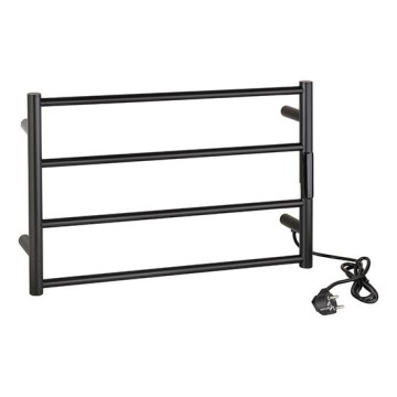 Elektrisk håndklædetørrer 56x37 63W rustfrit stål/sort