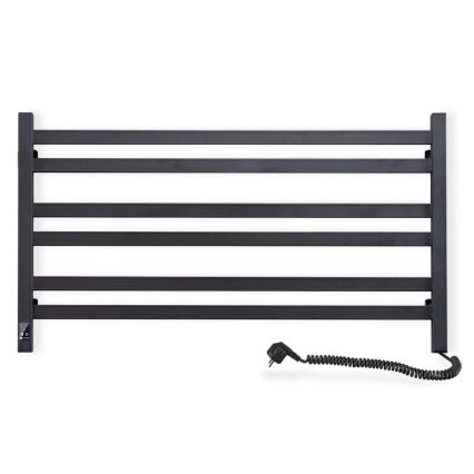 Elektrisk håndklædetørrer med termostat AVANGARD 181 W, 50 x 90 cm, sort, højre