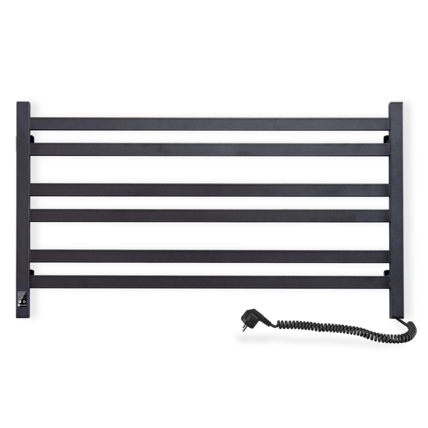 Elektrisk håndklædetørrer med termostat AVANGARD 181 W, 50 x 90 cm, sort, højre