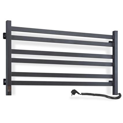 Elektrisk håndklædetørrer med termostat AVANGARD 181 W, 50 x 90 cm, sort, højre