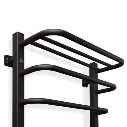 Elektrisk håndklædetørrer med termostat FORTIS 155 W, 80 x 48 cm, sort, højrevendt