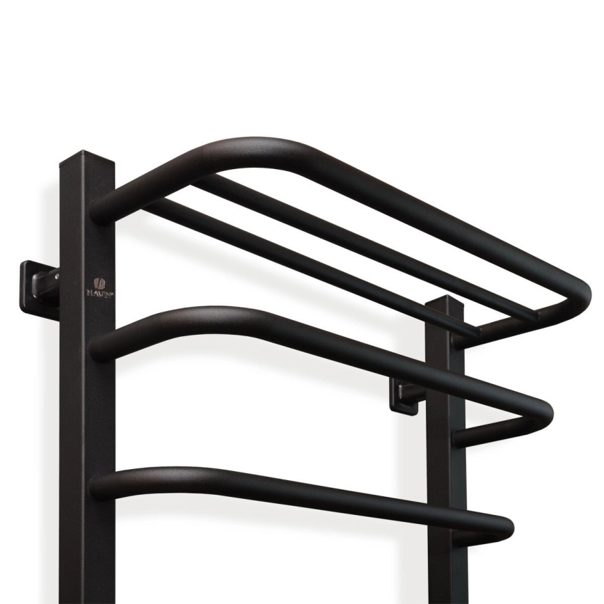 Elektrisk håndklædetørrer med termostat FORTIS 155 W, 80 x 48 cm, sort, højrevendt