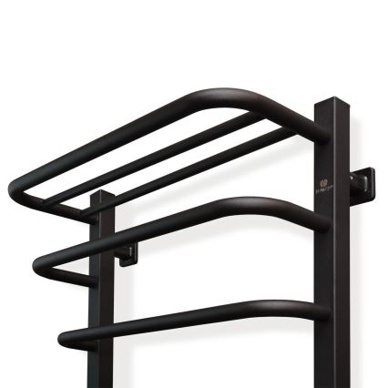 Elektrisk håndklædetørrer med termostat FORTIS 155 W, 80 x 48 cm, sort, venstrevendt
