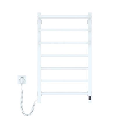 Elektrisk håndklædetørrer med termostat FORTIS 155W, 80 x 48 cm, hvid, venstrevendt