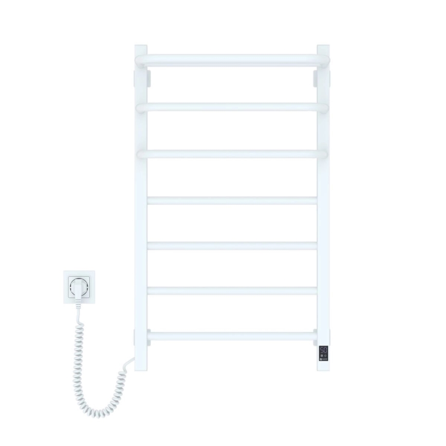 Elektrisk håndklædetørrer med termostat FORTIS 155W, 80 x 48 cm, hvid, venstrevendt