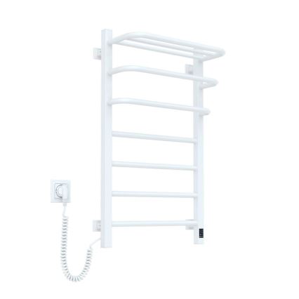 Elektrisk håndklædetørrer med termostat FORTIS 155W, 80 x 48 cm, hvid, venstrevendt