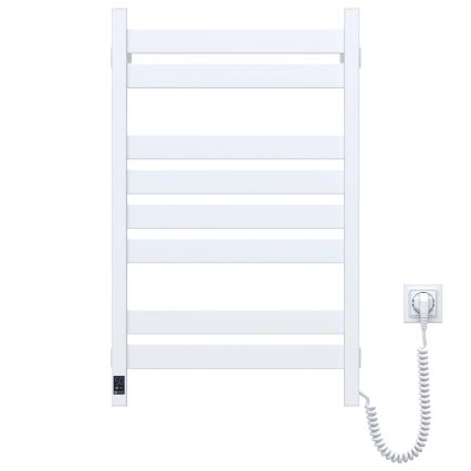 Elektrisk håndklædetørrer med termostat LARGO 168W 80x50 cm, hvid, højre