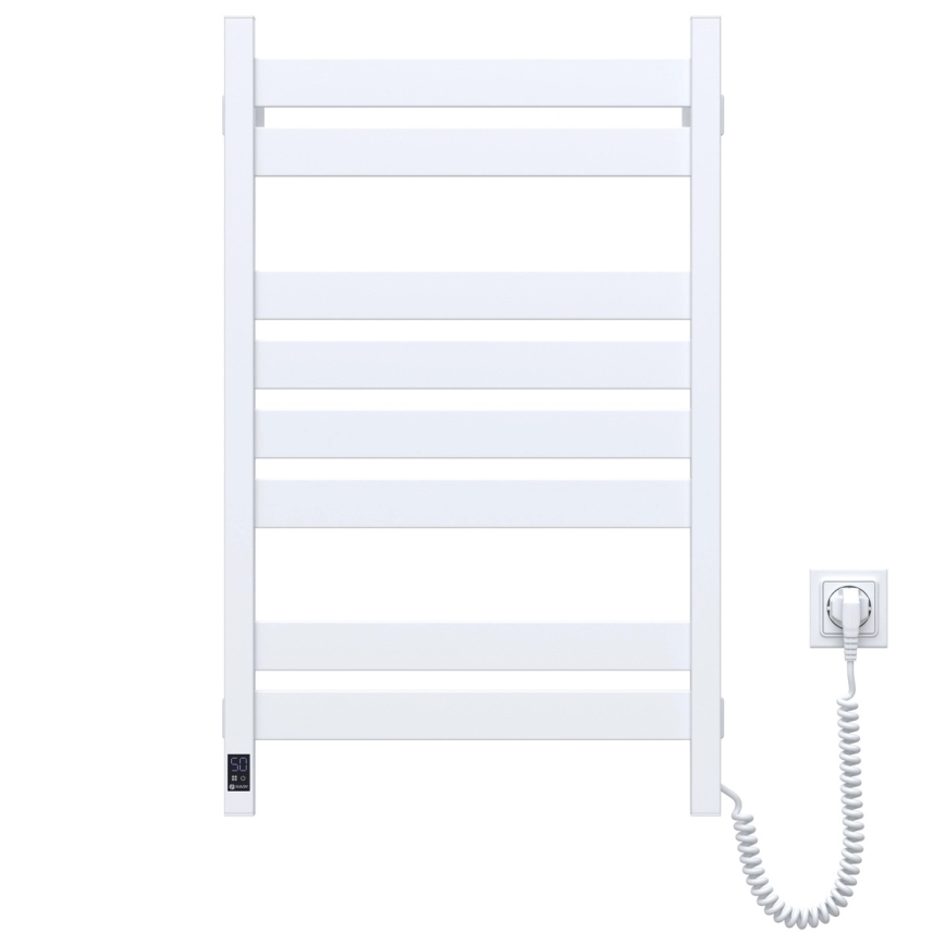 Elektrisk håndklædetørrer med termostat LARGO 168W 80x50 cm, hvid, højre