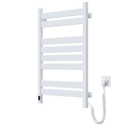Elektrisk håndklædetørrer med termostat LARGO 168W 80x50 cm, hvid, højre