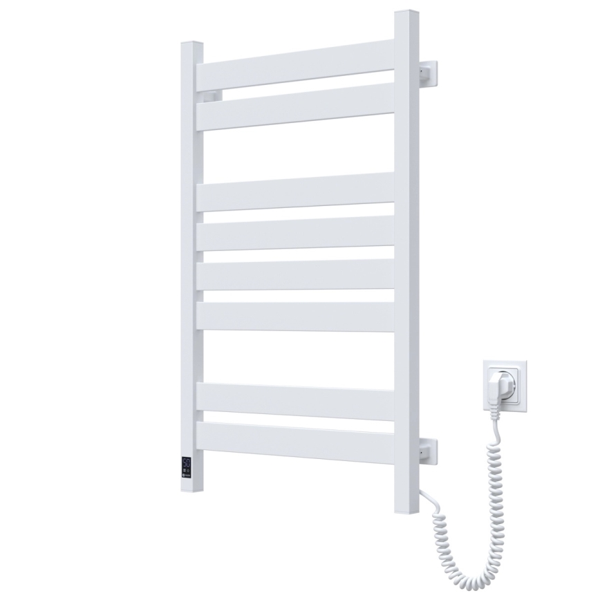 Elektrisk håndklædetørrer med termostat LARGO 168W 80x50 cm, hvid, højre