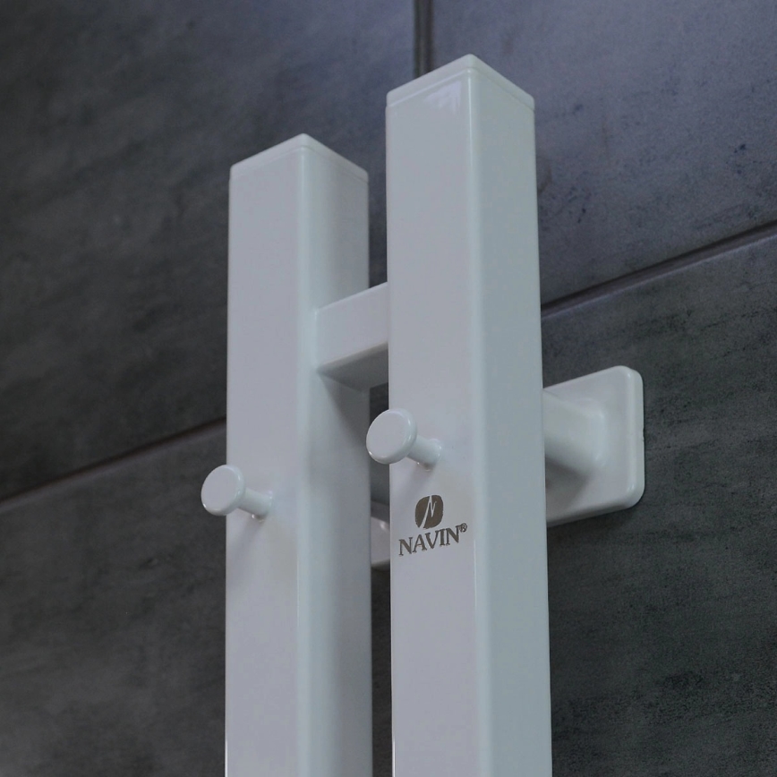 Elektrisk håndklædetørrer med termostat SILOUETTE 106W 150x9cm hvid højre