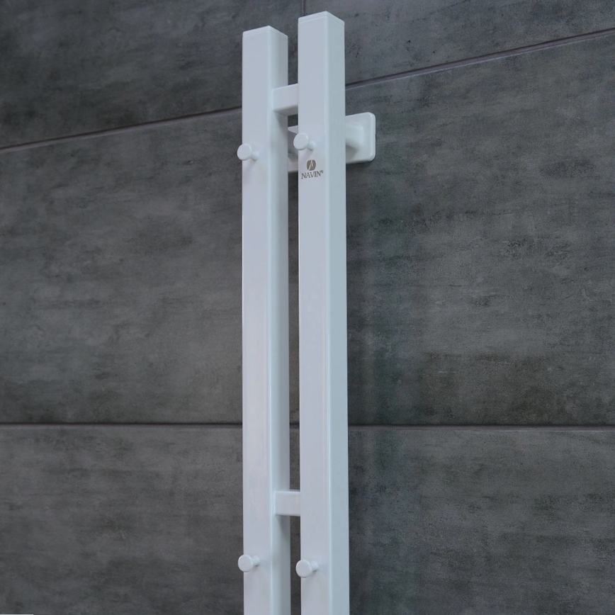 Elektrisk håndklædetørrer med termostat SILOUETTE 200W/230V 150,6 cm IP44 hvid højre