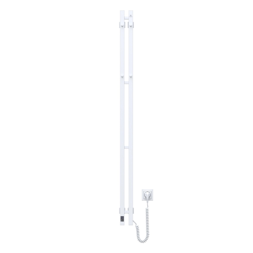 Elektrisk håndklædetørrer med termostat SILOUETTE 200W/230V 150,6 cm IP44 hvid højre