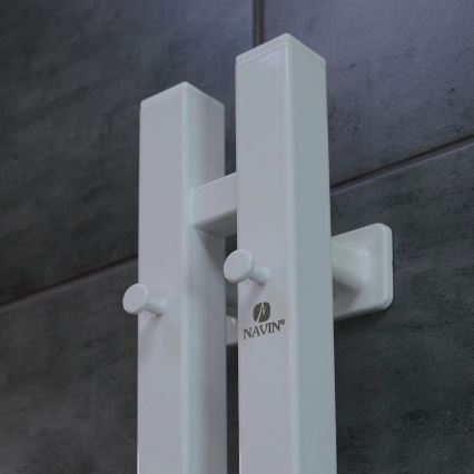 Elektrisk håndklædetørrer med termostat SILOUETTE 70W 120x9 cm, hvid, højre