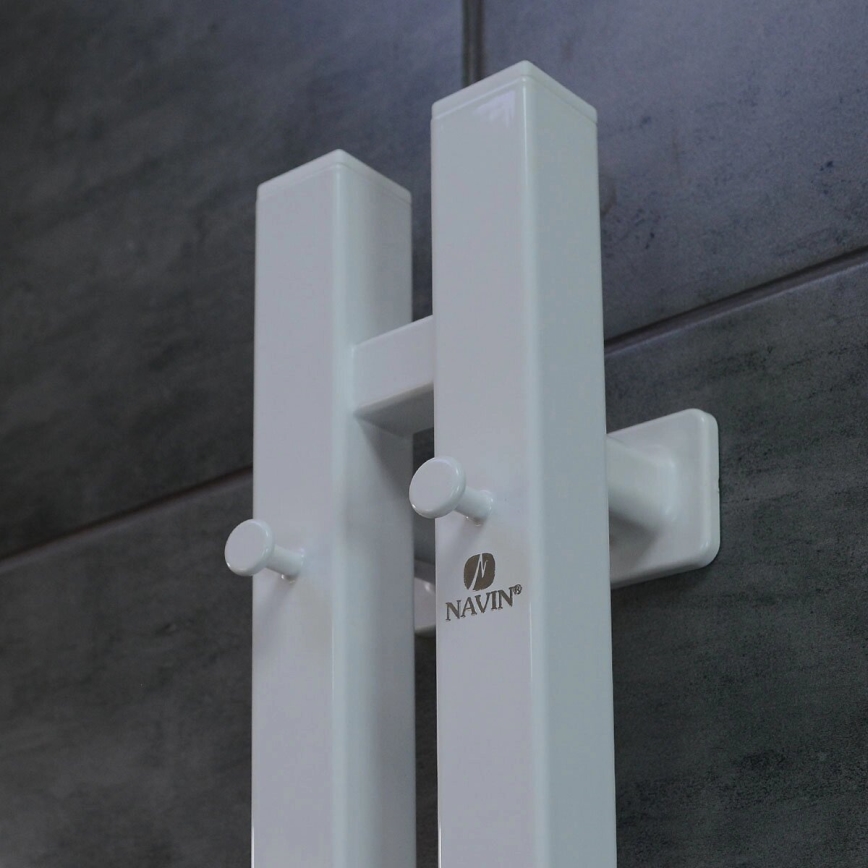 Elektrisk håndklædetørrer med termostat SILOUETTE 70W 120x9 cm, hvid, højre