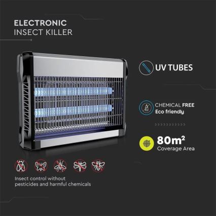 Elektrisk insektzapper 2x10W/230V 80 m²