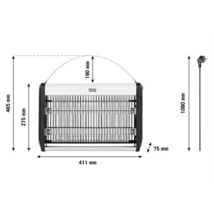 Elektrisk insektzapper 2x10W/230V 80m2