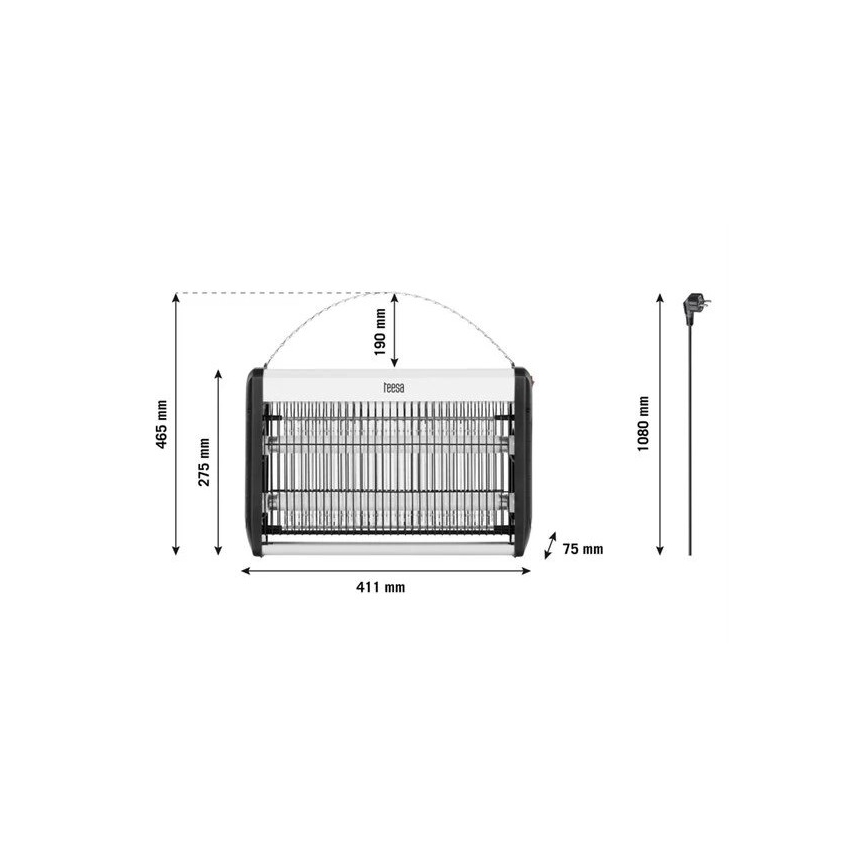 Elektrisk insektzapper 2x10W/230V 80m2