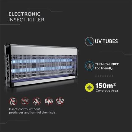 Elektrisk insektzapper 2x20W/230V 150 m²