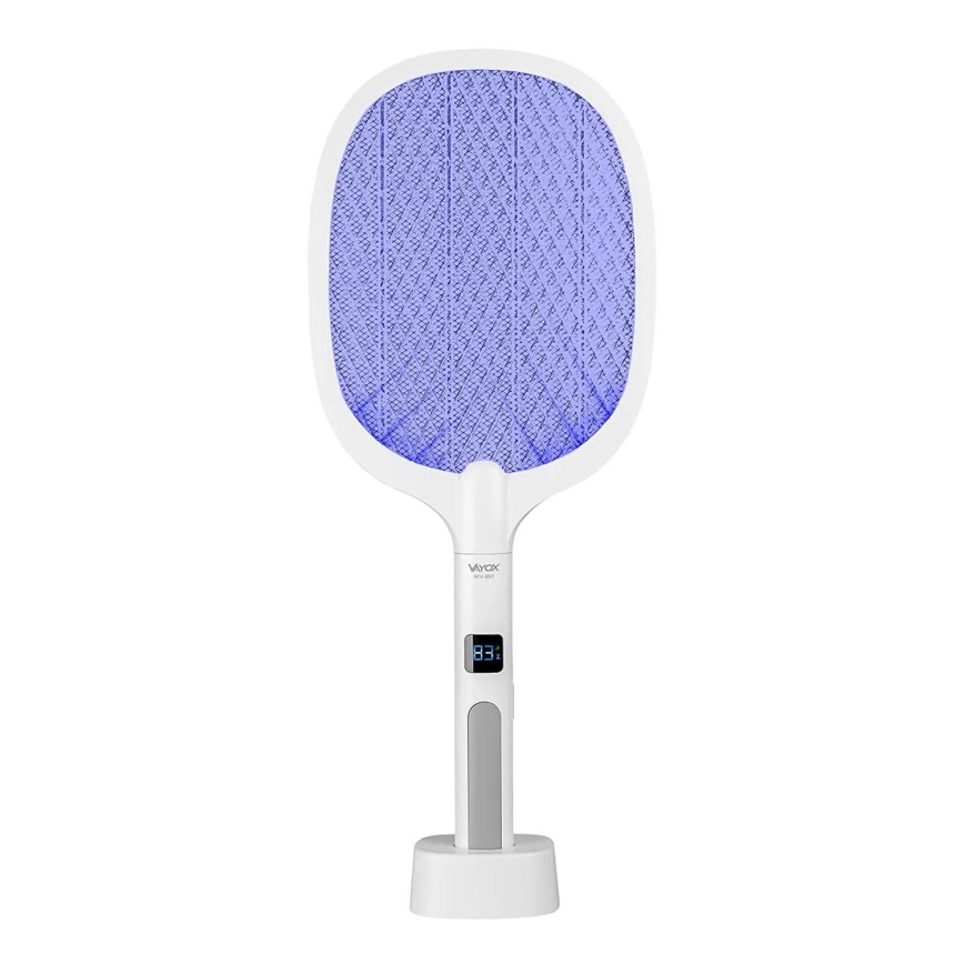 Elektrisk LED insektfælde 2-i-1 med LCD-display 1200 mAh/5V hvid