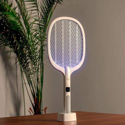 Elektrisk LED insektfælde 2-i-1 med LCD-display 1200 mAh/5V hvid