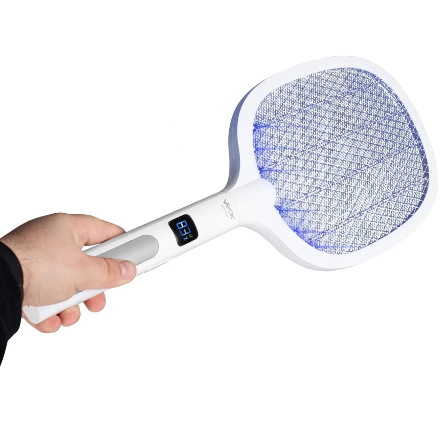 Elektrisk LED insektfælde 2-i-1 med LCD-display 1200 mAh/5V hvid