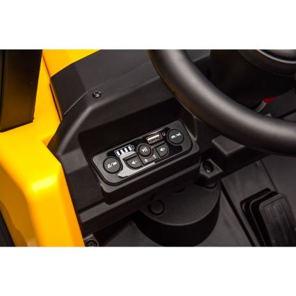 Elektrisk legetøjsbil CAT 60W/7500 mAh gul/sort + fjernbetjening