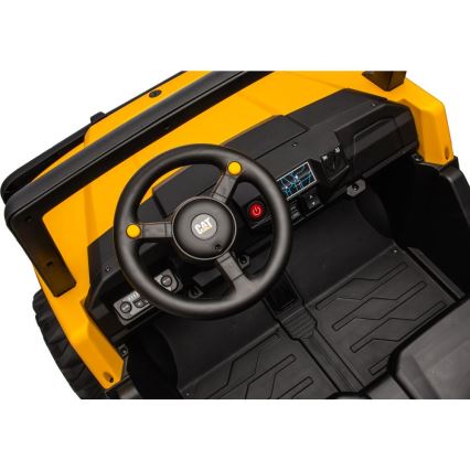 Elektrisk legetøjsbil CAT 60W/7500 mAh gul/sort + fjernbetjening