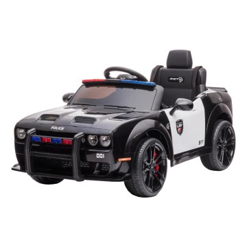 Elektrisk legetøjsbil Dodge Challenger Politi 50W/4500 mAh sort/hvid