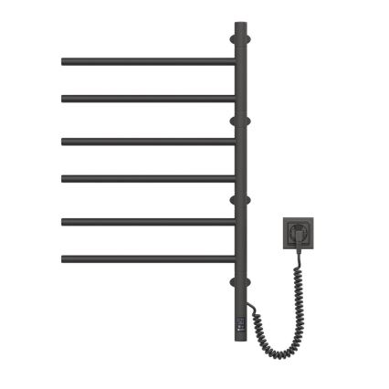 Elektrisk roterende håndklædetørrer med termostat ARABESQUE 196W/230V 81,8 cm IP44 sort