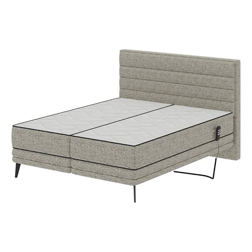 Elektrisk seng m. madras justerbar MILA 160x200 cm grå