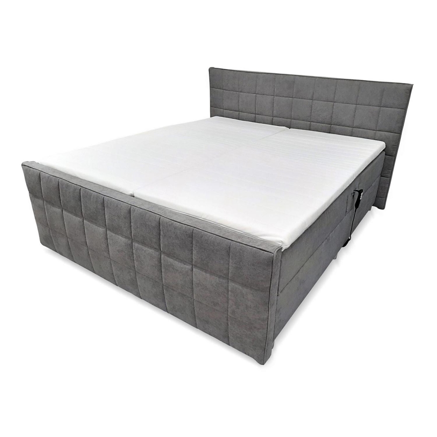 Elektrisk seng m. madras og topmadras justerbar HELEN 180x200 cm grå