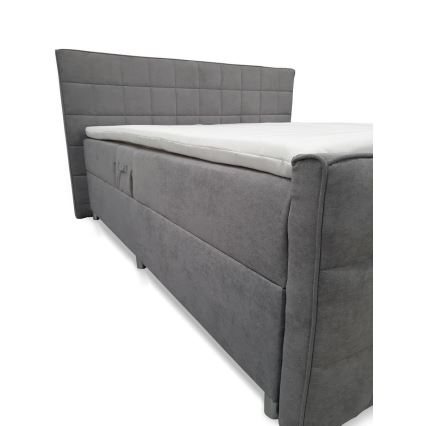 Elektrisk seng m. madras og topmadras justerbar HELEN 180x200 cm grå