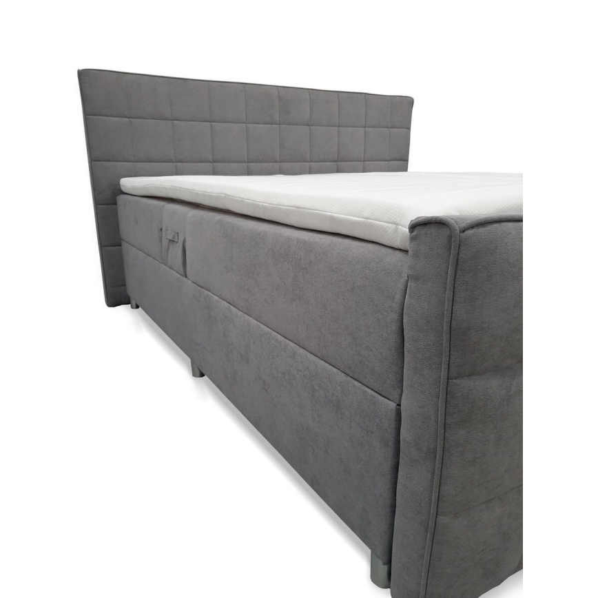 Elektrisk seng m. madras og topmadras justerbar HELEN 180x200 cm grå