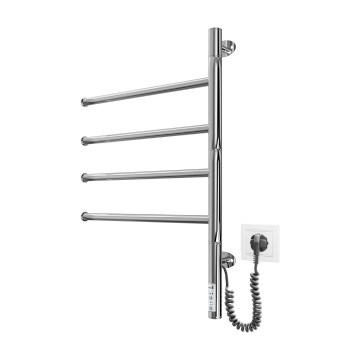 Elektrisk svingbar håndklædetørrer VEER 50W/230V 62,5x44,5 cm rustfrit stål/blank krom