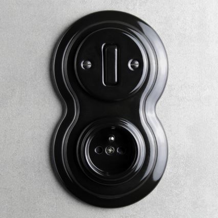Elhard - Keramisk retro dobbelt ramme, sort