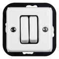 Elhard - Keramisk retro dobbelt trappeafbryder uden ramme nr. 6+6 hvid