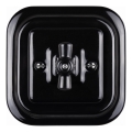 Elhard - Keramisk retro krydsafbryder, drejelig, med ramme nr. 7, sort