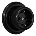 Elhard - Retro keramisk vægstikkontakt med ramme, SCHUKO 230 V, sort