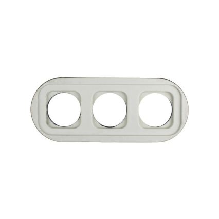 Elhard - Tredobbelt keramisk retro stikkontakt til hjemmet med ramme 230V sort