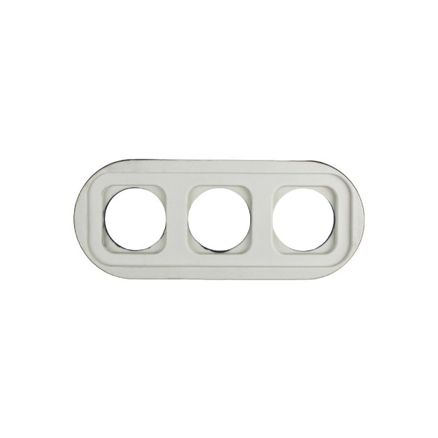 Elhard - Tredobbelt keramisk retro-stikkontakt til hjemmet med ramme SCHUKO 230V, sort