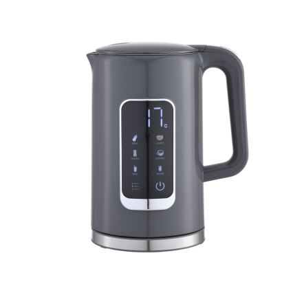 Elkedel med LCD-display 1,7 l 2200W/230V grå + rejsekop 450 ml